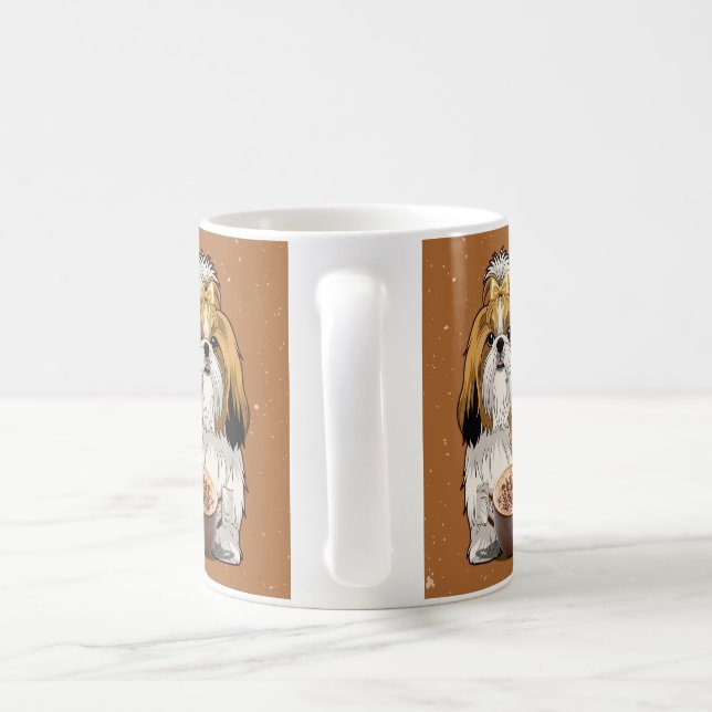Shih Tzu Chocolate Mug – Cute Dog & Hot Cocoa  (Poignée)