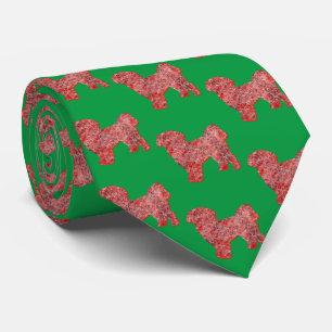 Shih Tzu Christmas Dog Silhouette Green Neck Krawatte