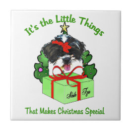 Shih Tzu Christmas Fliese