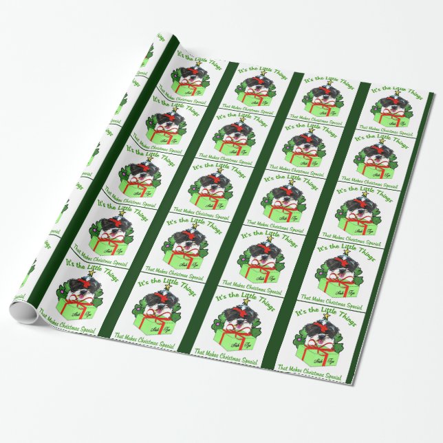 Shih Tzu Christmas Geschenkpapier (Ungerollt)