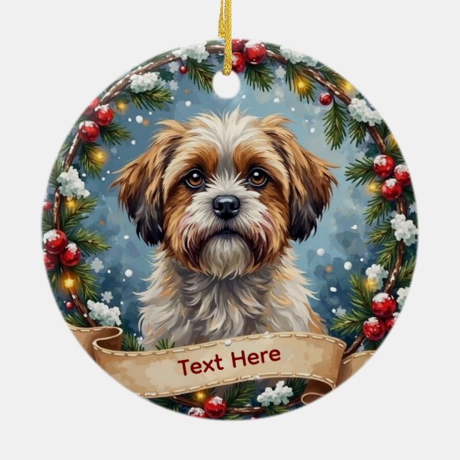 Shih Tzu Christmas Keramik Ornament (Hinten)