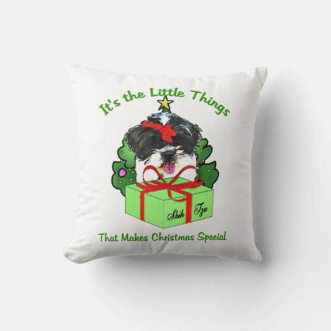 Shih Tzu Christmas Kissen (Vorderseite)