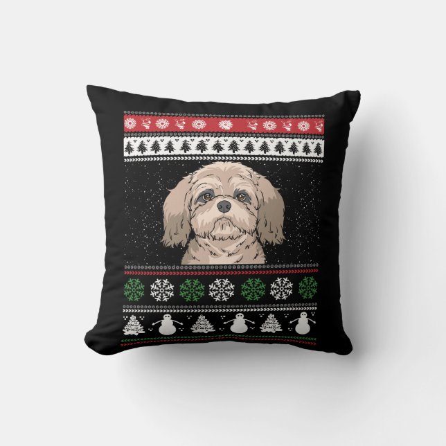 Shih Tzu Christmas Kissen (Vorderseite)