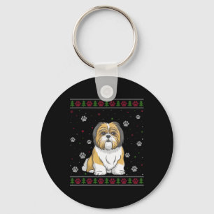 Shih Tzu Christmas Sweater Xmas Pet Animal Dog Lov Schlüsselanhänger