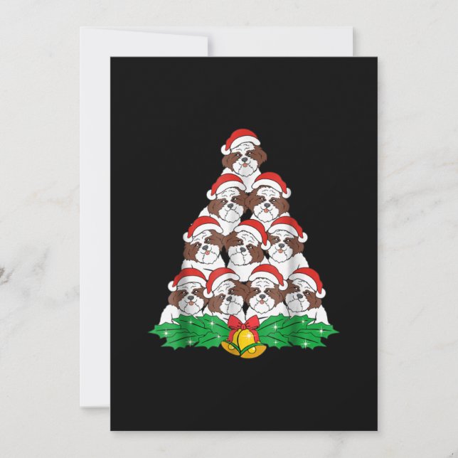 Shih Tzu Christmas Tree Dog Xmas Lover Dankeskarte (Vorderseite)