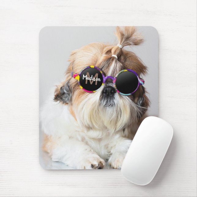 Shih Tzu Cooler Spaß niedlich Sonnenbrille Foto Mo Mousepad (Mit Mouse)
