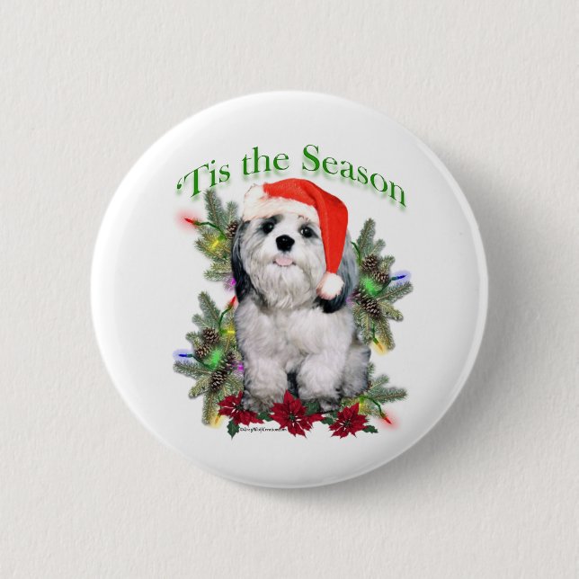 Shih Tzu 'Dies ist die Saison - Button (Vorderseite)