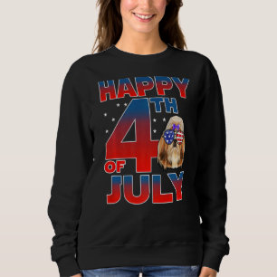 Shih Tzu Dog American Flag Brille Happy 4. Ju Sweatshirt