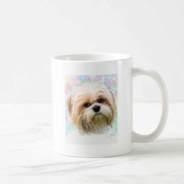 Shih Tzu Dog Aquarellmalerei Kaffeetasse (Rechts)