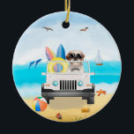 shih tzu Dog Driving on Beach Keramik Ornament<br><div class="desc">Ein schicker Tzu Hundefahrer am Strand ist eine Geschenkidee für jemanden,  der diese Hunderasse Liebe hat.</div>