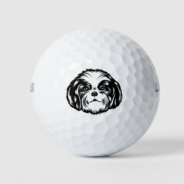 Shih Tzu Dog Golfball (Vorderseite)