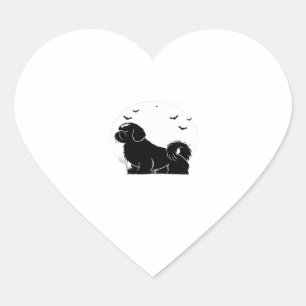 Shih Tzu Dog � Halloween Moon Silhouette Classic T Herz-Aufkleber