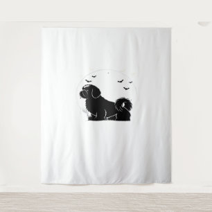 Shih Tzu Dog - Halloween Moon Silhouette Classic T Wandteppich