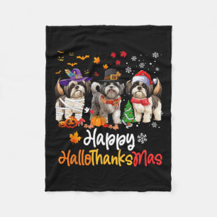 Shih Tzu Dog Halloween Weihnachtsgeschenk Hallowee Fleecedecke