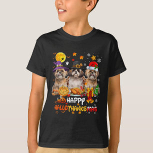 Shih Tzu Dog Happy Halloween Erntedank Merry Ch T-Shirt