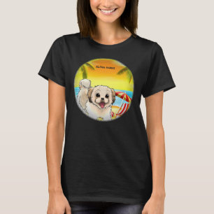 Shih Tzu Dog in Bech Aloha Hawai T-Shirt