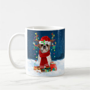 Shih Tzu Dog in Snow mit Weihnachtsgeschenken Kaffeetasse