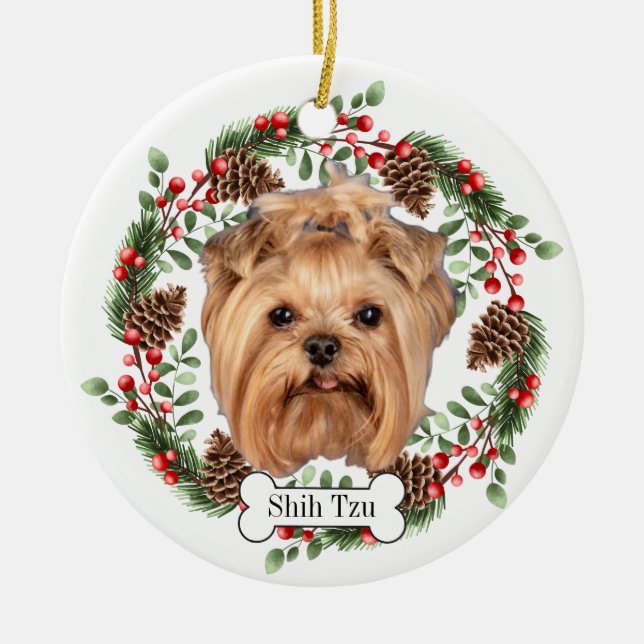 Shih Tzu dog Keramik Ornament (Vorne)
