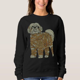 Shih Tzu Dog Mummy Halloween Kostümhund Sweatshirt