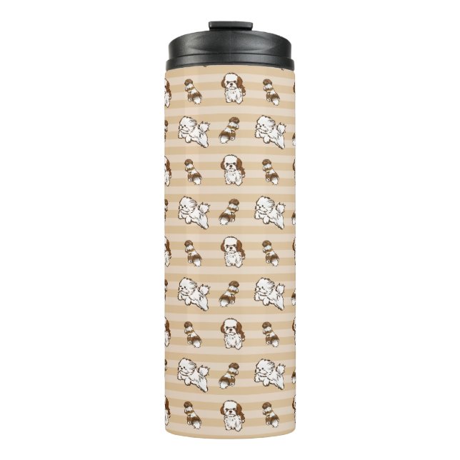 shih tzu dog pattern thermosbecher (Vorderseite)