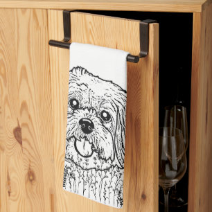 Shih Tzu Dog Personalisiert Zeichnend Hand Geschirrtuch