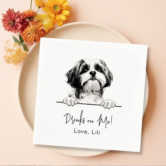 Shih Tzu Dog Personalisierte Getränke auf mir Serviette (Von Creator hochgeladen)
