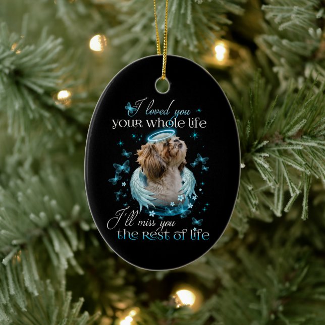 Shih Tzu Dog Pet Memorial Miss Sie Erholung des Le Keramik Ornament (Baum)