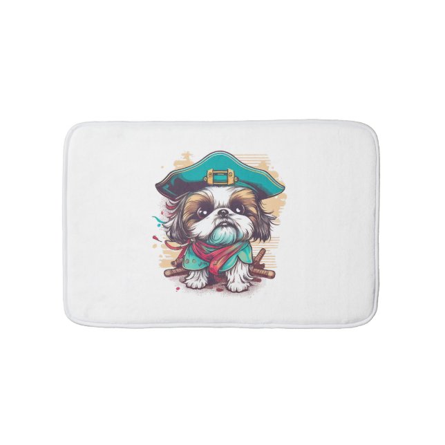 Shih Tzu Dog Pirate Badematte (Vorderseite)