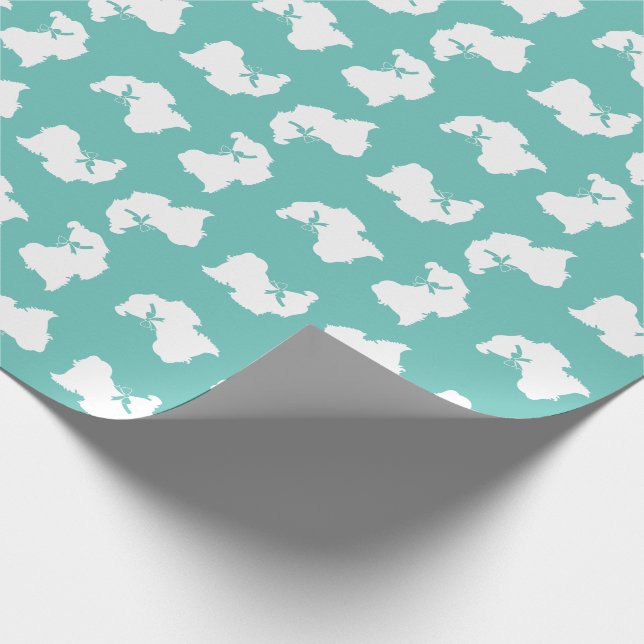 Shih-Tzu Dog Puppy Long Hair Geschenkpapier (Ecke)