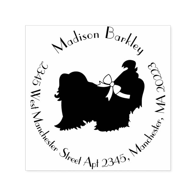 Shih-Tzu Dog Puppy Long Hair Permastempel (Design)