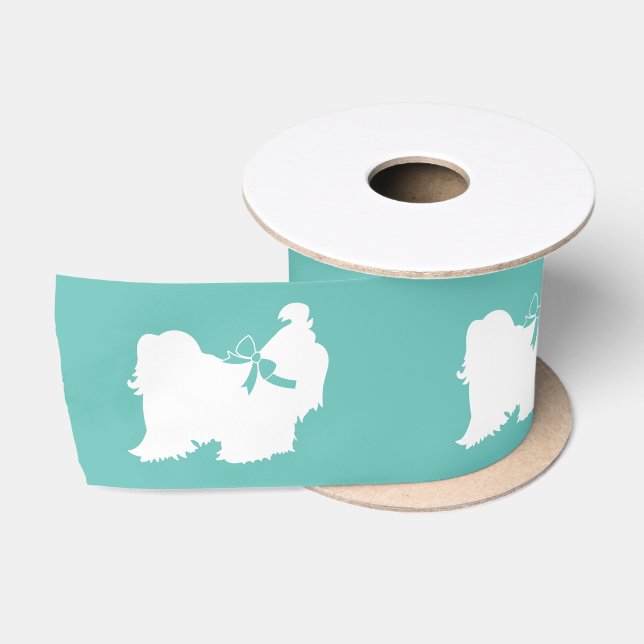 Shih-Tzu Dog Puppy Long Hair Satinband (Spule)