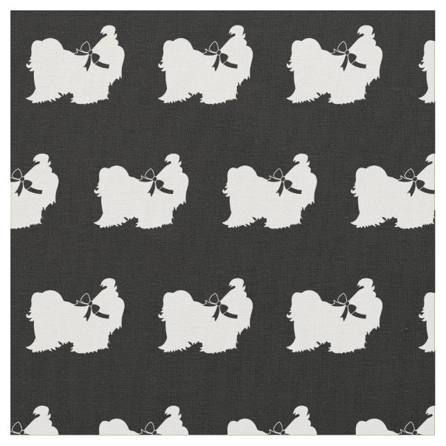 Shih Tzu Dog Silhouette Pet Stoff (Nahaufnahme)