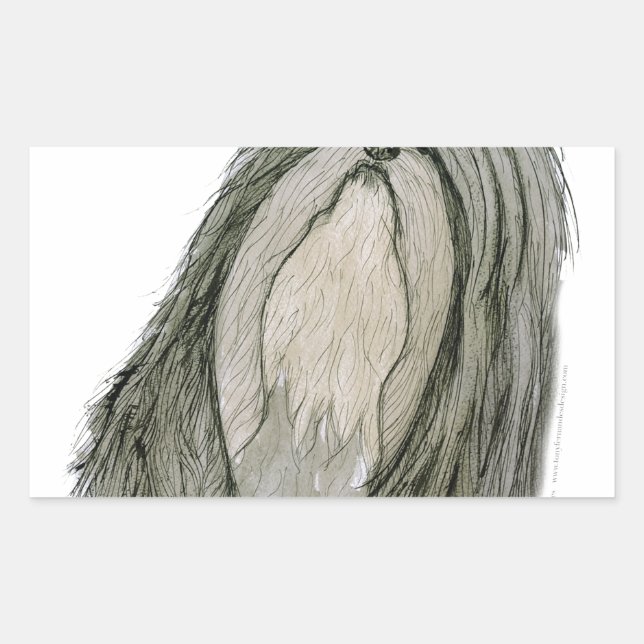 Shih Tzu dog, tony fernandes Rechteckiger Aufkleber (Vorderseite)