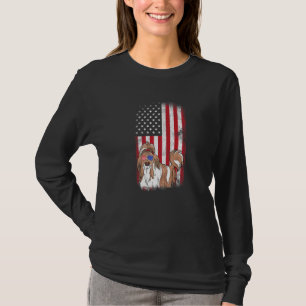 Shih Tzu Dog Usa Flaggen Mädchen Männer Frauen Vie T-Shirt