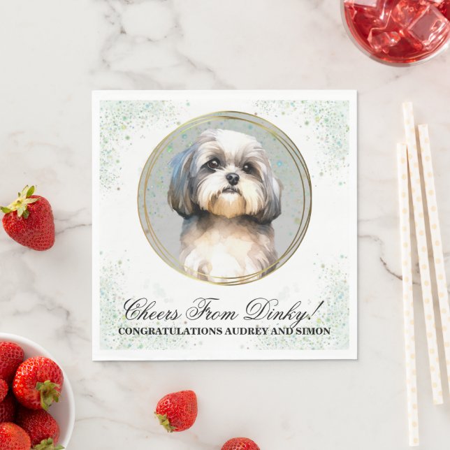 Shih Tzu Dog Wedding Napkins mit Hunde Foto Serviette (Beispiel)