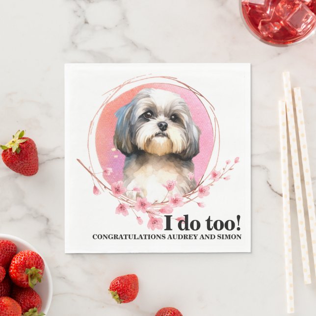 Shih Tzu Dog Wedding Napkins mit Hunde Foto Serviette (Beispiel)