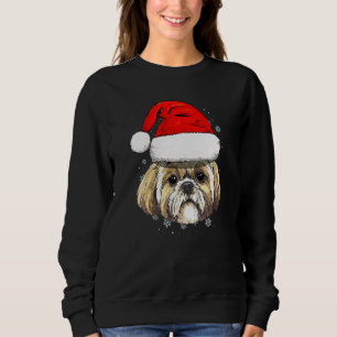 Shih Tzu Dog Weihnachtsweih Weihnachtsmannmütze Sp Sweatshirt