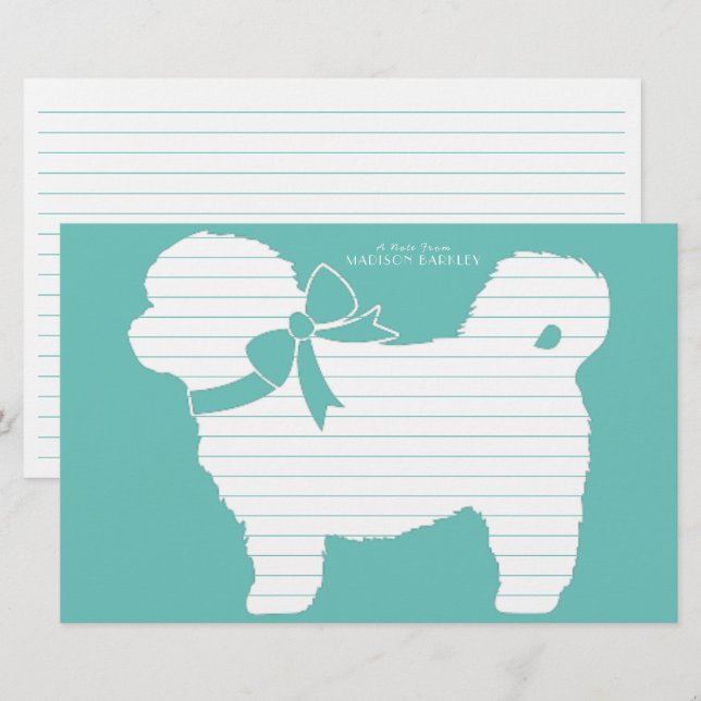 Shih Tzu Dog Welppy Teddy Bär Kurz Haar Briefpapier (Vorne/Hinten)