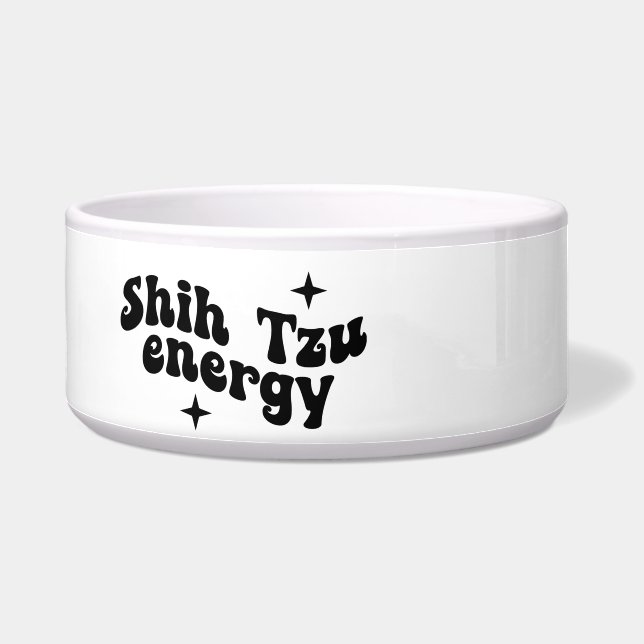 Shih Tzu Energy Keramik Dog Bowl Napf (Links)