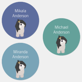 Shih Tzu färbt wasserdichtes Etikett