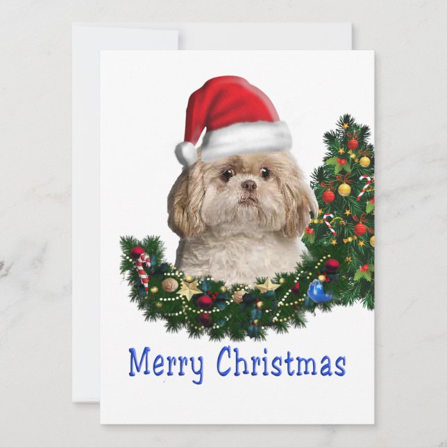 shih tzu feiertagskarte (Vorderseite)