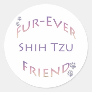 Shih Tzu Furever Friend Runder Aufkleber