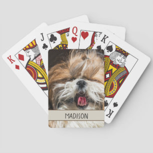 Shih tzu gähnende Zunge lustig niedlich Personaliz Spielkarten