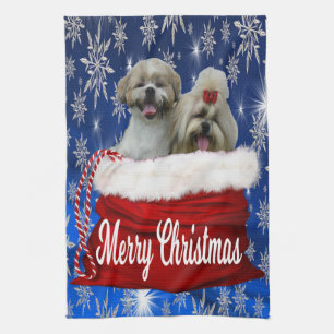 Shih tzu Geschirrtuch-Weihnachten Handtuch