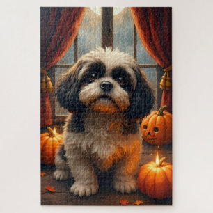 Shih Tzu Gothic Manor Halloween-Porträtkunst