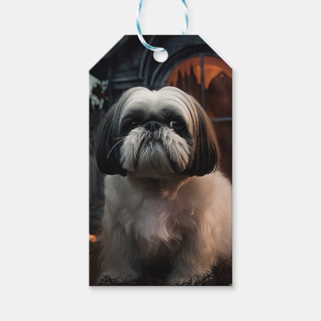 Shih Tzu Halloween Beängstigend Geschenkanhänger (Vorderseite)