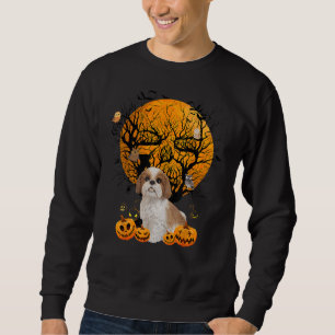 Shih Tzu Halloween Kostüm Moon Skull Tree Owl Men Sweatshirt
