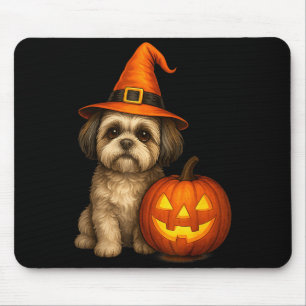 Shih Tzu Halloween-Kürbis-Hundekostüm Familien-Mat Mousepad