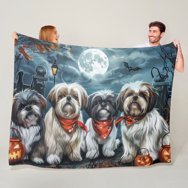 Shih Tzu Halloween Spooky Fleecedecke (Beispiel)
