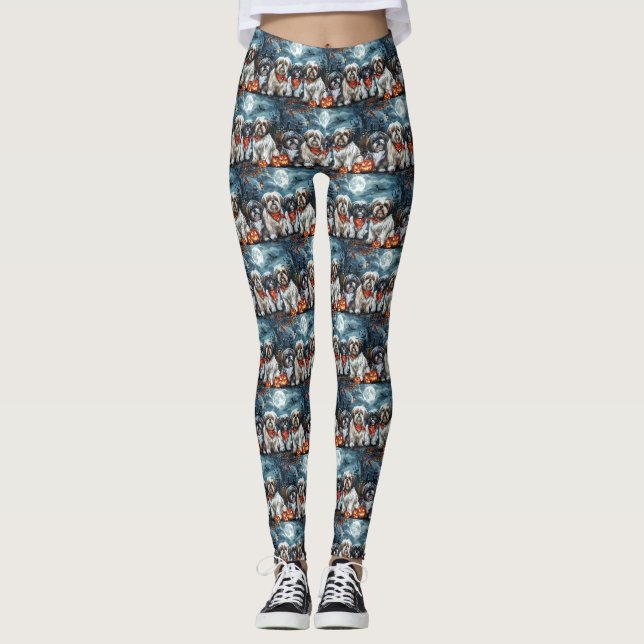 Shih Tzu Halloween Spooky Leggings (Vorderseite)